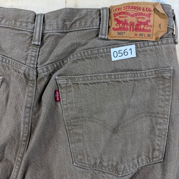 Levi's Other - Levis 501 Original Fit Brown White Oak Cone Denim Jeans Mens 40x32 Button Fly